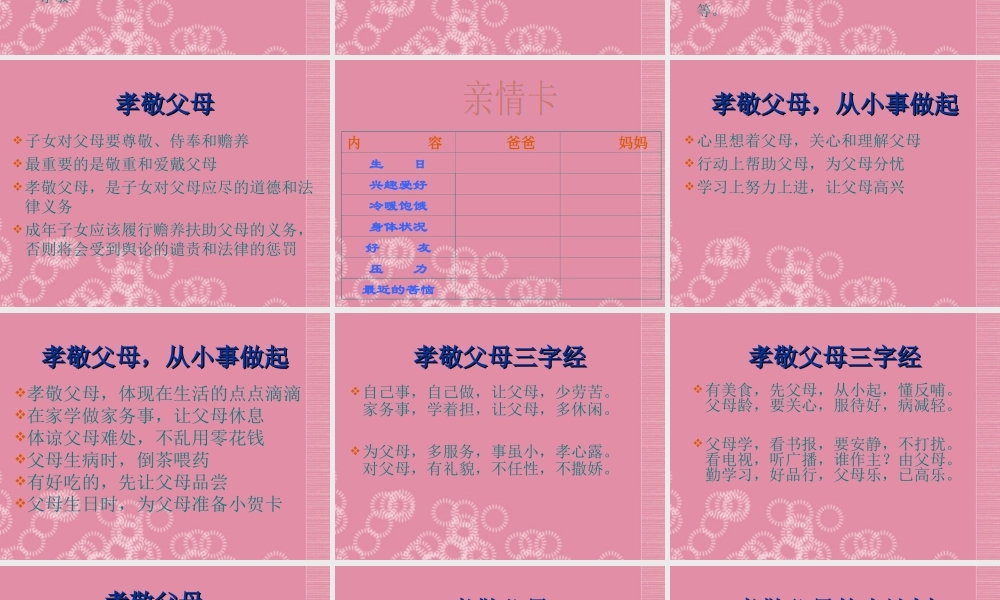 八年级政治上册 第一课 第三框 难报三春晖课件 新人教版 课件