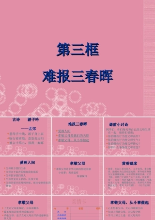 八年级政治上册 第一课 第三框 难报三春晖课件 新人教版 课件