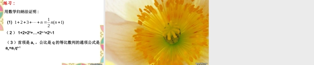数学归纳法及其应用举例一 新课标 人教版 课件