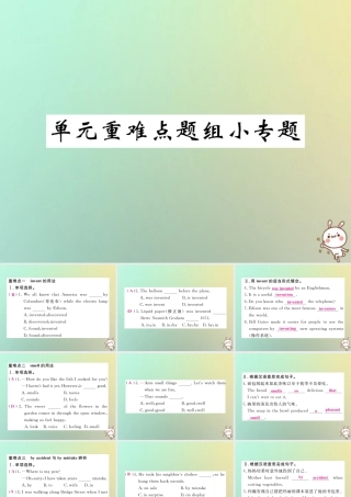 九年级英语全册 Unit 6 When was it invented单元重难点题组小专题课件 (新版)人教新目标版 课件