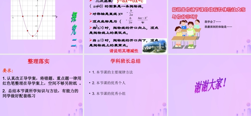 九年级数学下册 第26章 二次函数 262 二次函数的图象与性质(5)课件 (新版)华东师大版 课件