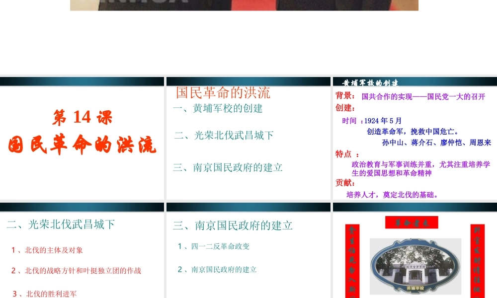 八年级历史上册 第14课(国民革命的洪流))课件  北师大版 课件