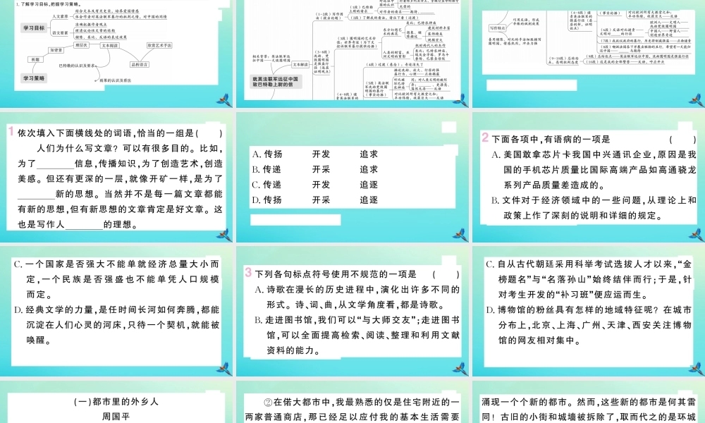 九年级语文上册 第二单元 7 就英法联军远征中国给巴特勒上尉的信作业课件 新人教版 课件
