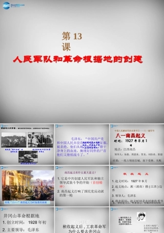 八年级历史上册 第13课 人民军队和革命根据地的创建课件1 岳麓版 课件