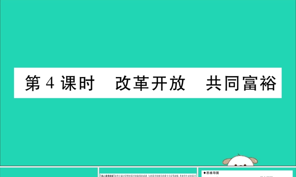 宁夏中考道德与法治考点复习 第二篇 第一板块 国情部分 第4课时 改革开放 共同富裕课件