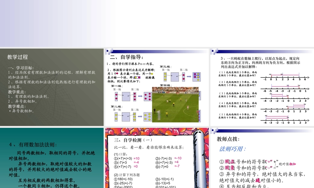 七年级数学上册有理数加法课件 北师大版 课件