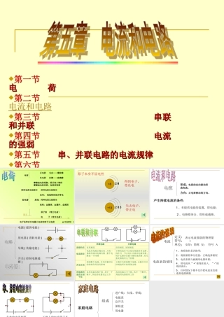 八年级物理上：第五章　电流和电路复习课件(人教新课标) 课件