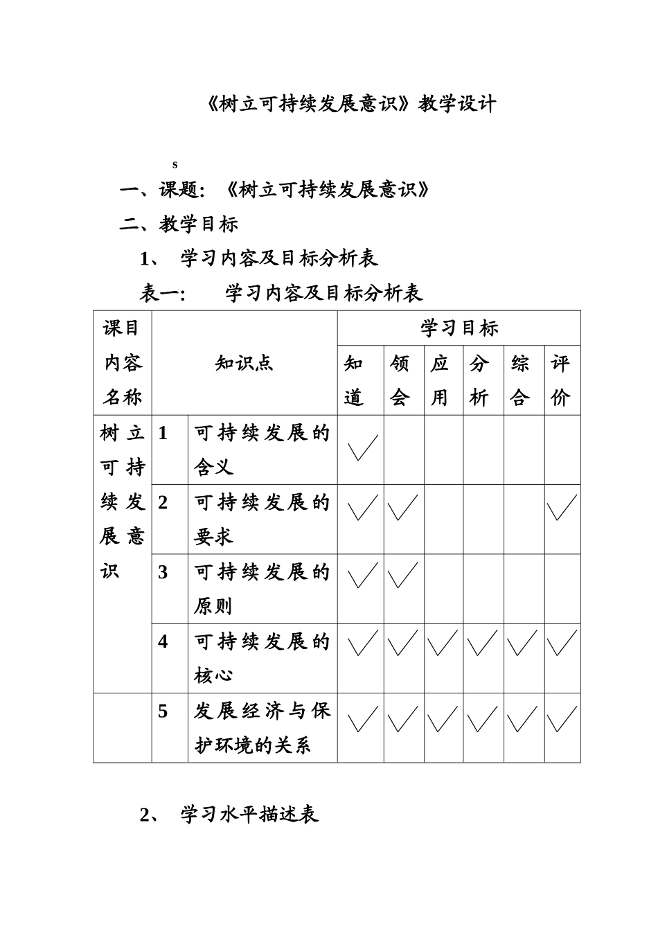 《树立可持续发展意识》教学设计_第1页