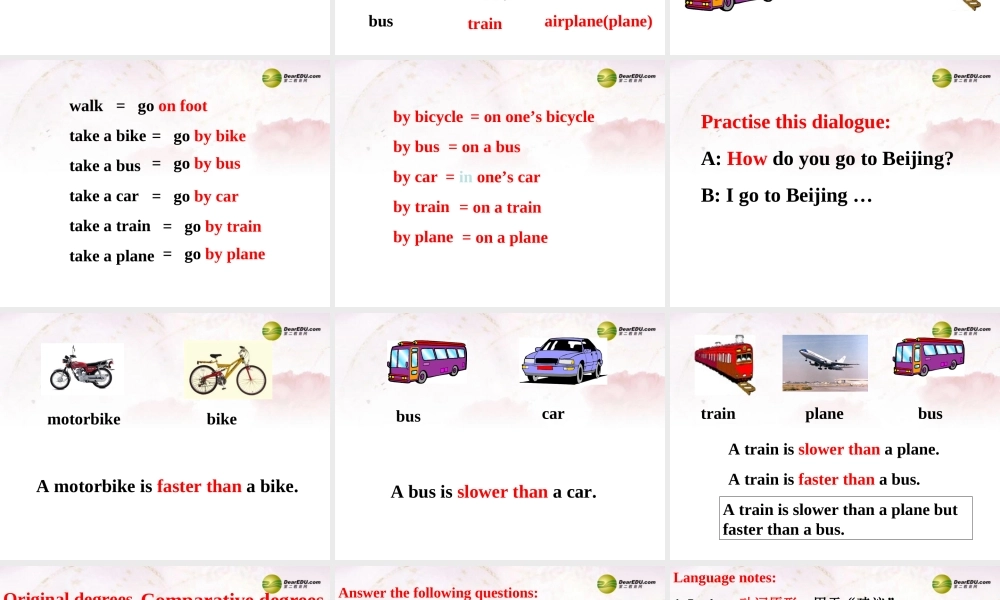 中学七年级英语下册 Lesson 4 How Can We Go To Beijing？课件 冀教版 课件