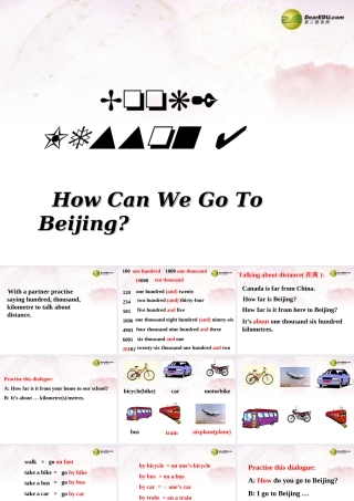 中学七年级英语下册 Lesson 4 How Can We Go To Beijing？课件 冀教版 课件