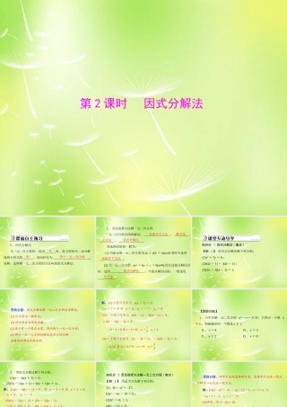 九年级数学上册 2223 因式分解法解一元二次方程课件1 (新版)新人教版 课件