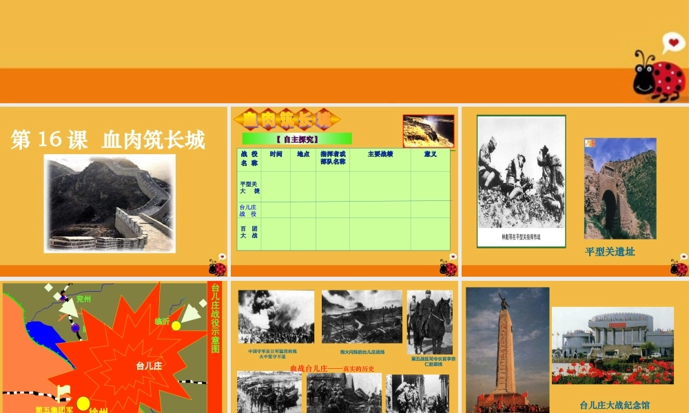 八年级历史上册 第16课血肉筑长城课件 人教版新课标 课件