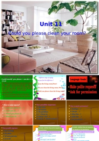 八年级英语 Unit11 Could you please clean your room课件