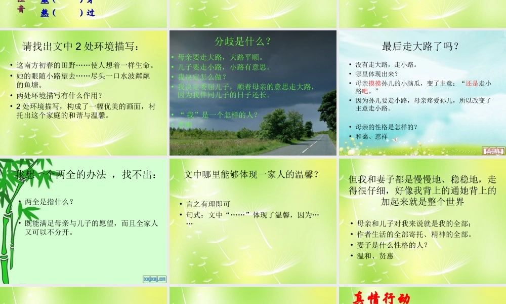 中学七年级语文上册 1 散步课件 (新版)新人教版