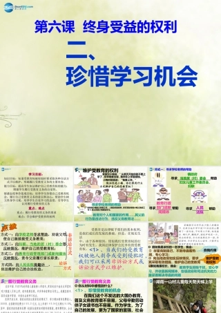 八年级政治下册 第六课 第二框 珍惜学习机会课件1 新人教版 课件