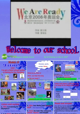 九年级英语上册 Module 10 Fitness综合课件 外研版 课件