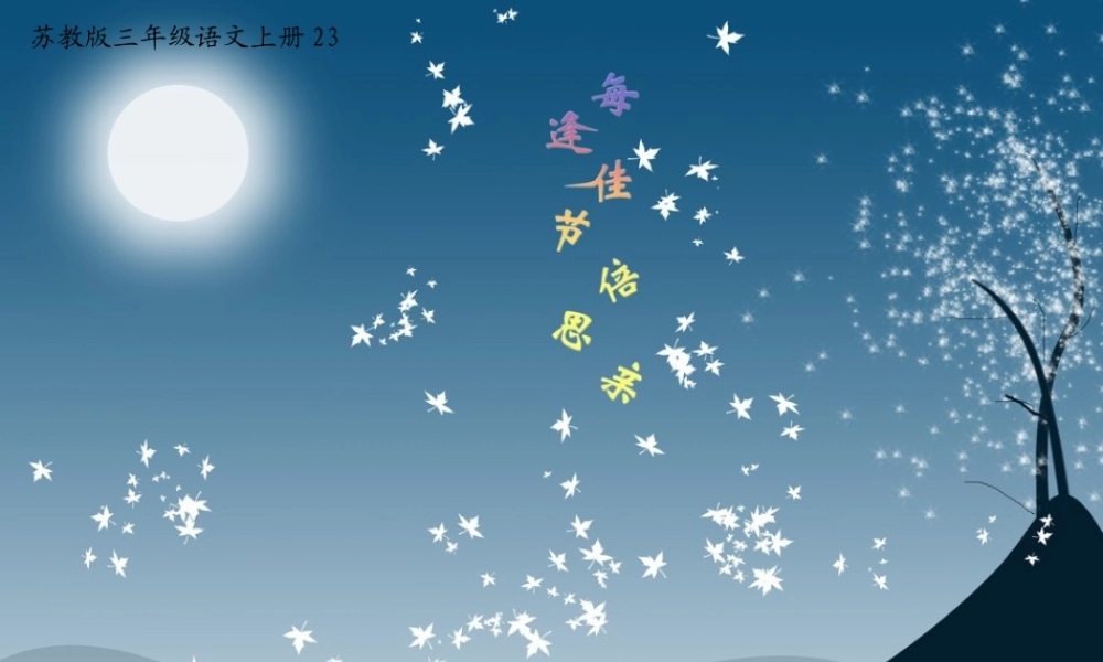 23每逢佳节倍思亲第一课时PPT