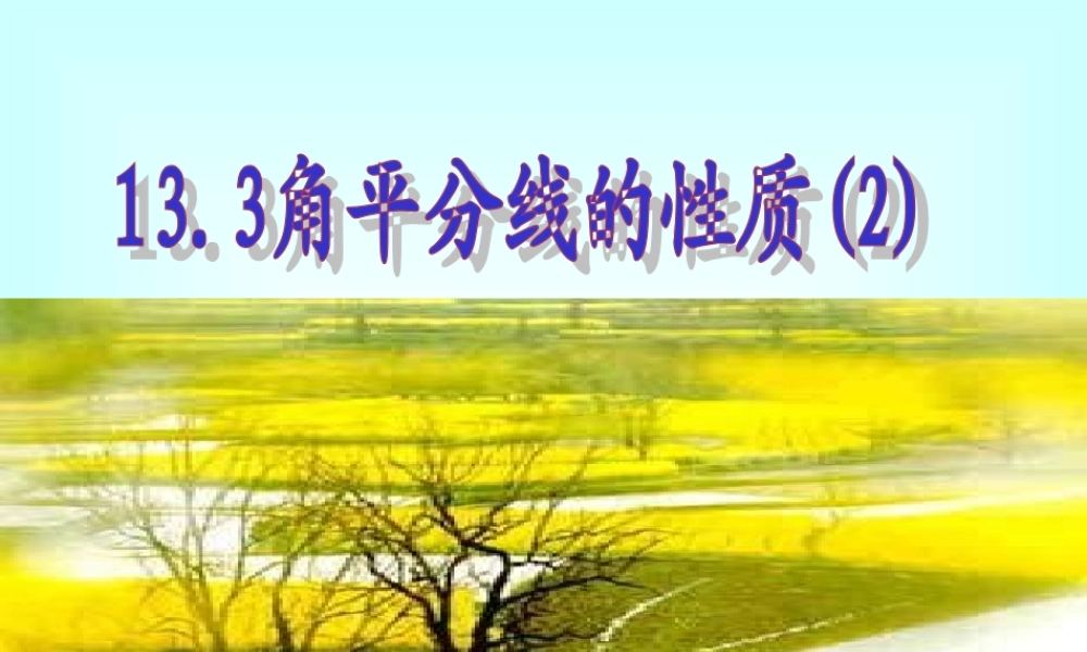 八年级数学上册全等三角形角平分的性质课件人教版 课件