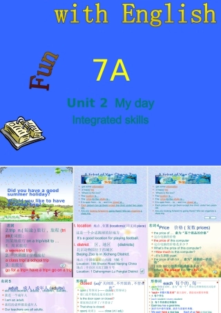 七年级英语上册 Unit 2 My day Integrated skills课件 译林牛津版 课件