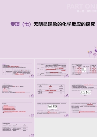 中考化学复习 第一篇 基础过关篇 专项07 无明显现象的化学反应的探究课件