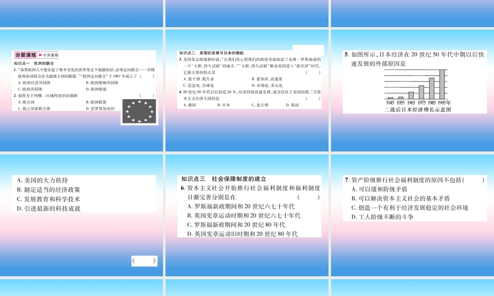 九年级历史下册 第5单元 冷战和美苏对峙的世界 第17课 战后资本主义的新变化易错点拨课件 新人教版 课件