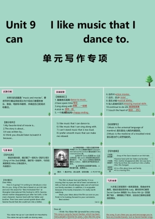 九年级英语全册 Unit 9 I like music that I can dance to单元写作专项作业课件 (新版)人教新目标版 课件