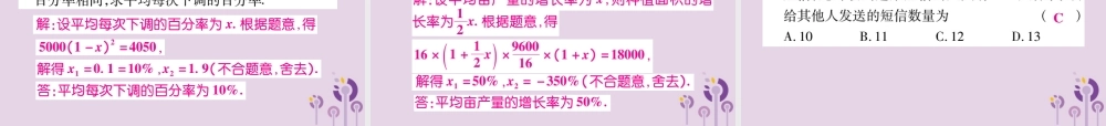 九年级数学上册 第22章 一元二次方程 223 实践与探索(第2课时)课件 (新版)华东师大版 课件
