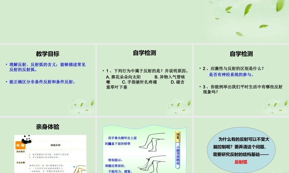 中学七年级生物(神经调节的基本方式)课件 人教新课标版 课件