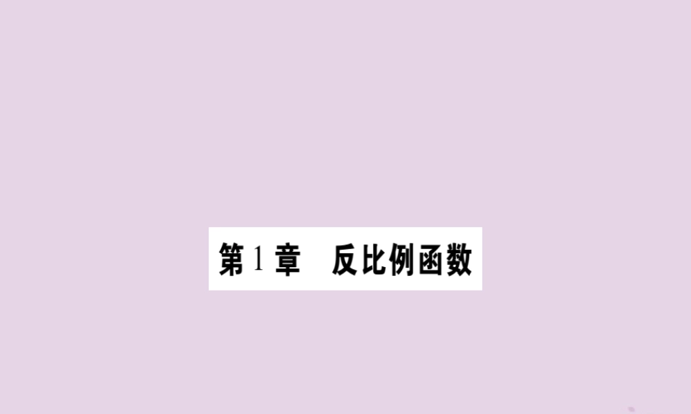 九年级数学上册 第1章 反比例函数 11 反比例函数作业课件 (新版)湘教版 课件