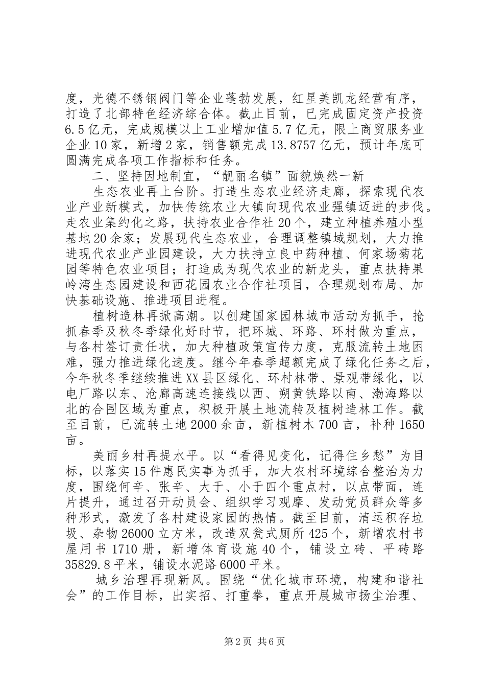 镇XX年工作总结及工作计划_第2页