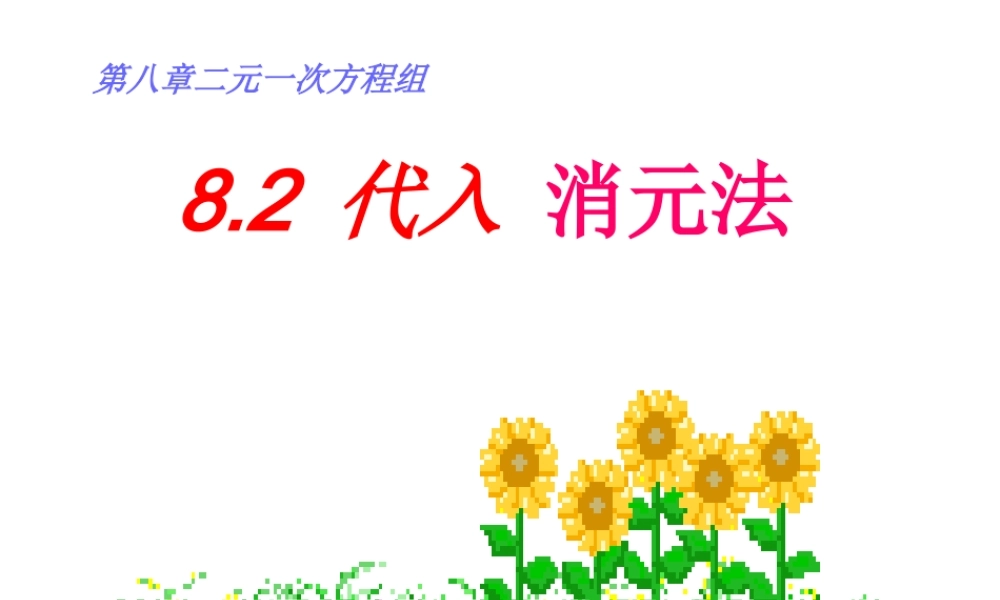 8.2二元一次方程组(代入消元)
