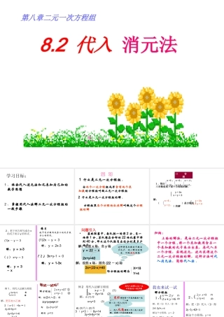 8.2二元一次方程组(代入消元)