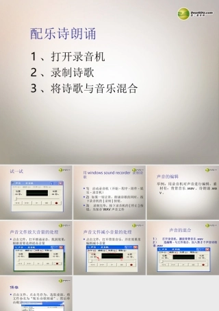 四川省七年级信息技术下册 第13课(配乐诗朗诵)课件 新人教版 课件