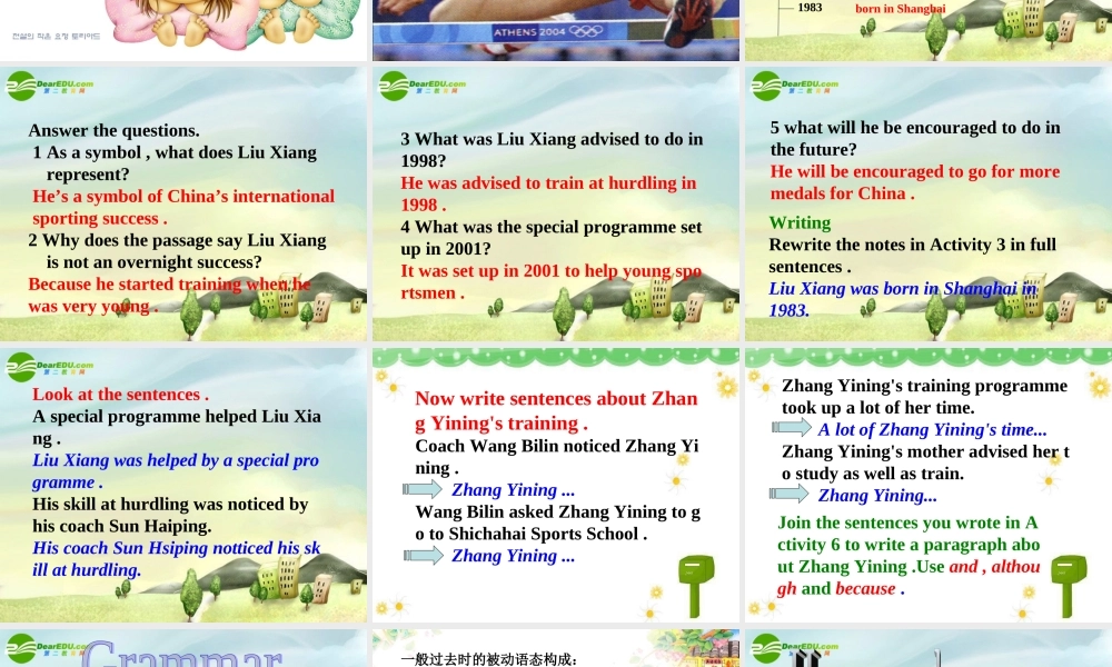 九年级英语上册 Module3  Sporting life 课件 牛津版 课件