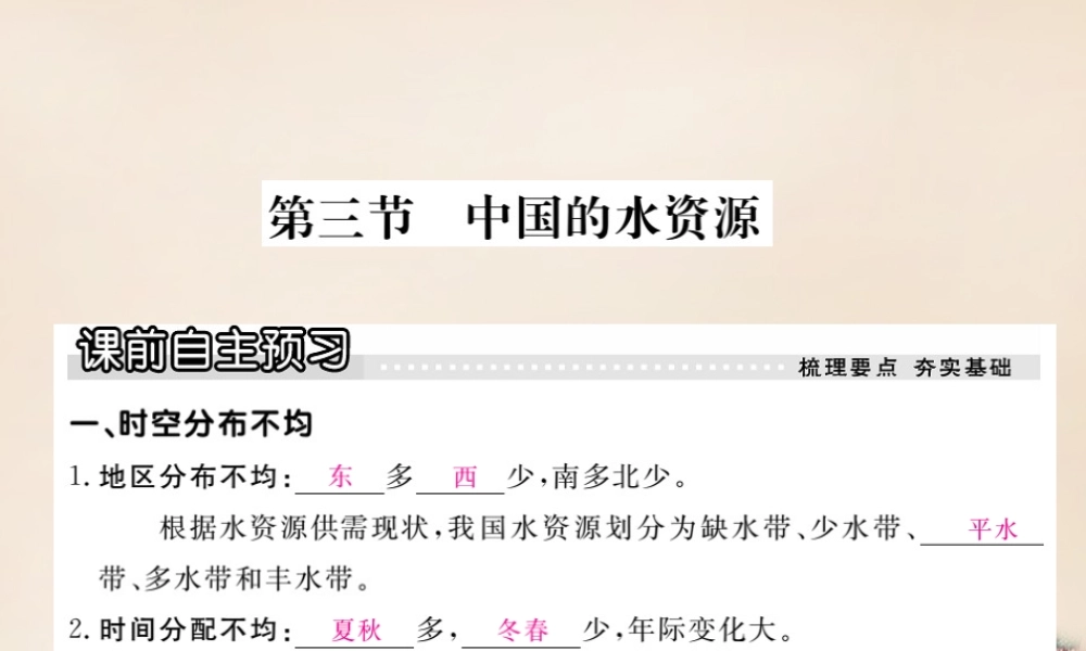 八年级地理上册 第三章 第三节 中国的水资源课件 (新版)湘教版 课件