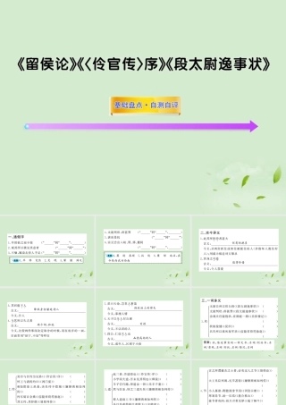 届高考语文一轮复习 (留侯论)(伶官传序)(段太尉逸事状) 苏教版选修 试题