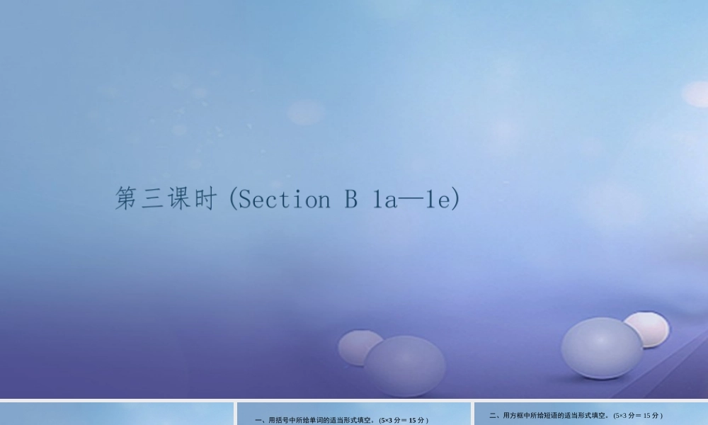 九年级英语全册 Unit 5 What are the shirts made of(第3课时)Section B(1a 1e)习题课件 (新版)人教新目标版 课件