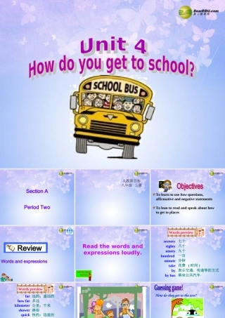 八年级英语上册(Unit 4 How do you get to school Section A2)课件 人教新目标版 课件