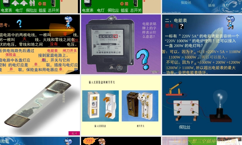 初三物理家庭电路 人教版 课件