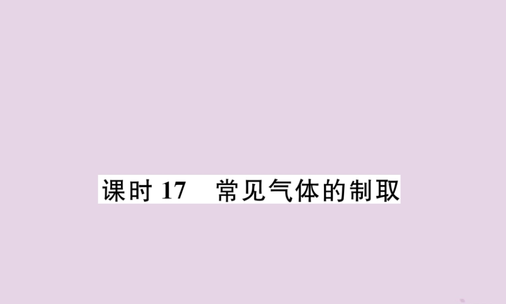 中考化学总复习 第1编 主题复习 模块5 科学探究 课时17 常见气体的制取(精练)课件