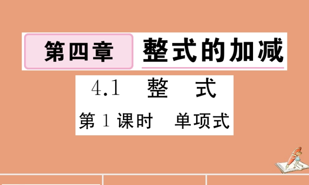 学上册 第四章 整式的加减 4.1 第1课时 单项式作业课件 (新版)冀教版 课件