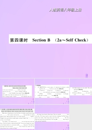 八年级英语上册 Unit 3 I am more outgoing than my sister(第4课时)Section B习题课件 (新版)人教新目标版 课件