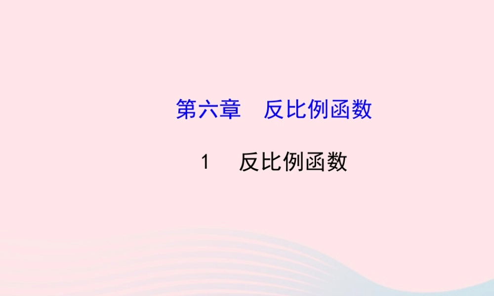 九年级数学上册 第六章 反比例函数 1反比例函数习题课件 (新版)北师大版 课件