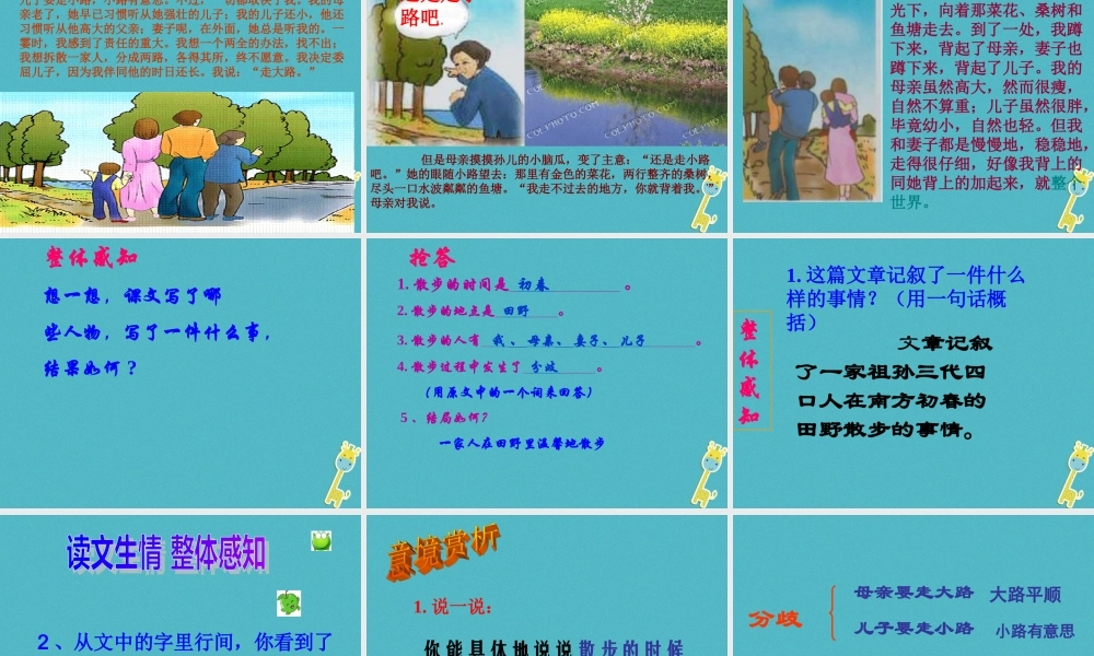 七年级语文上册 第二单元 6 散步课件 新人教版 课件