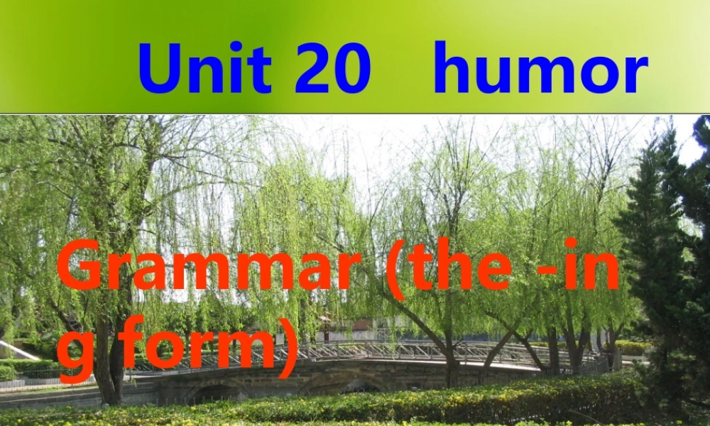 人教版高一英语Unitrammar 课件