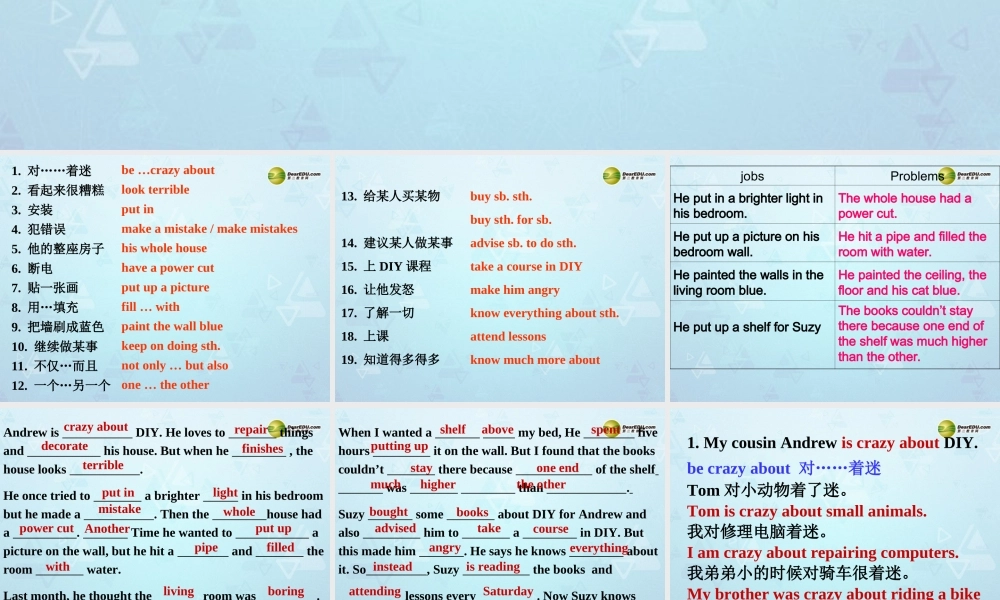 八年级英语上册 Unit 4 Do it yourself Reading 2课件 牛津版 课件