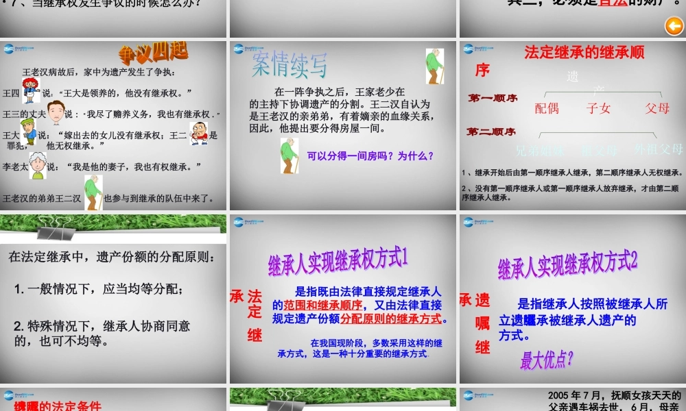 八年级政治下册 3.7.2 财产留给谁课件 新人教版 课件