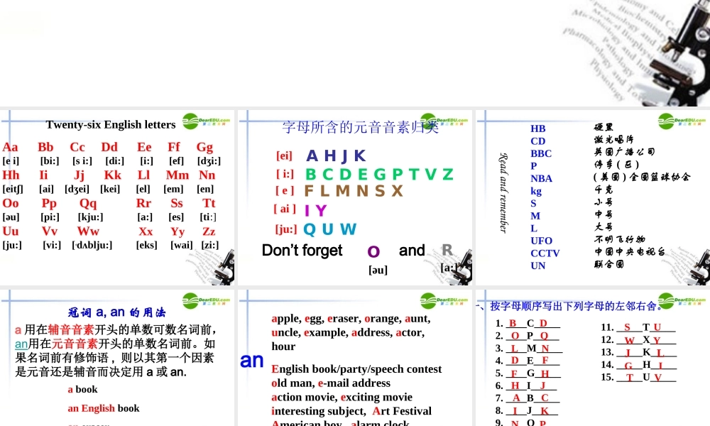 七年级英语上册 预备篇1-3总复习课件 新人教版 课件