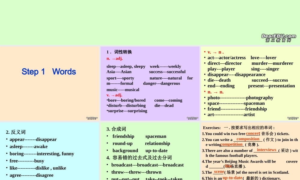 九年级英语Unit4复习课件 牛津英语 课件