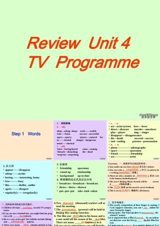 九年级英语Unit4复习课件 牛津英语 课件
